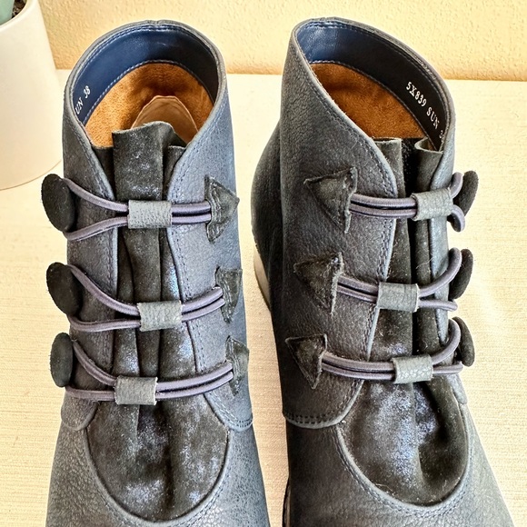 COPY - Sundance Dark Blue Shimmer Leather Heeled Victorian Boots Women’s EU38 U… - Picture 11 of 16